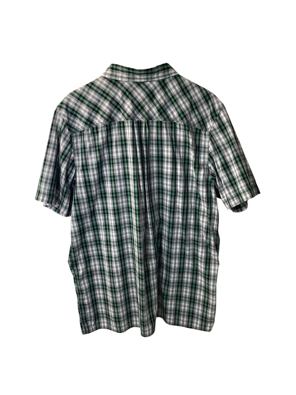 The North Face Men’s Green Plaid Short-Sleeve Button-Up Shirt
